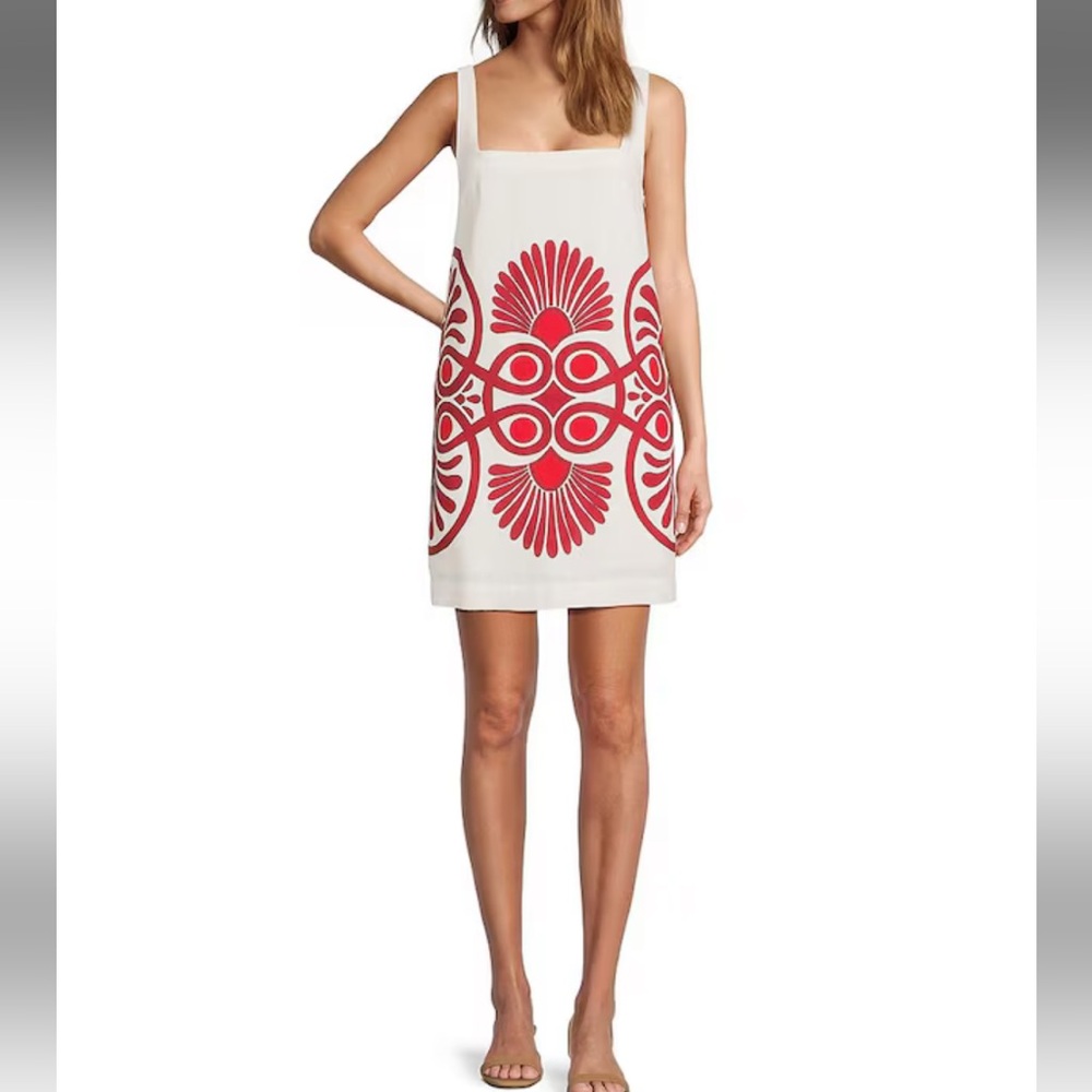 NWT Antonio Melani
Eliana Printed Linen Blend Square Neck Dress